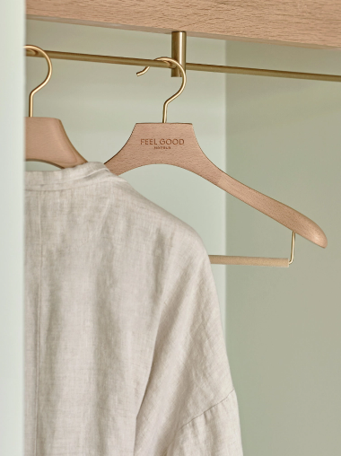 clothes hanging on a hanger